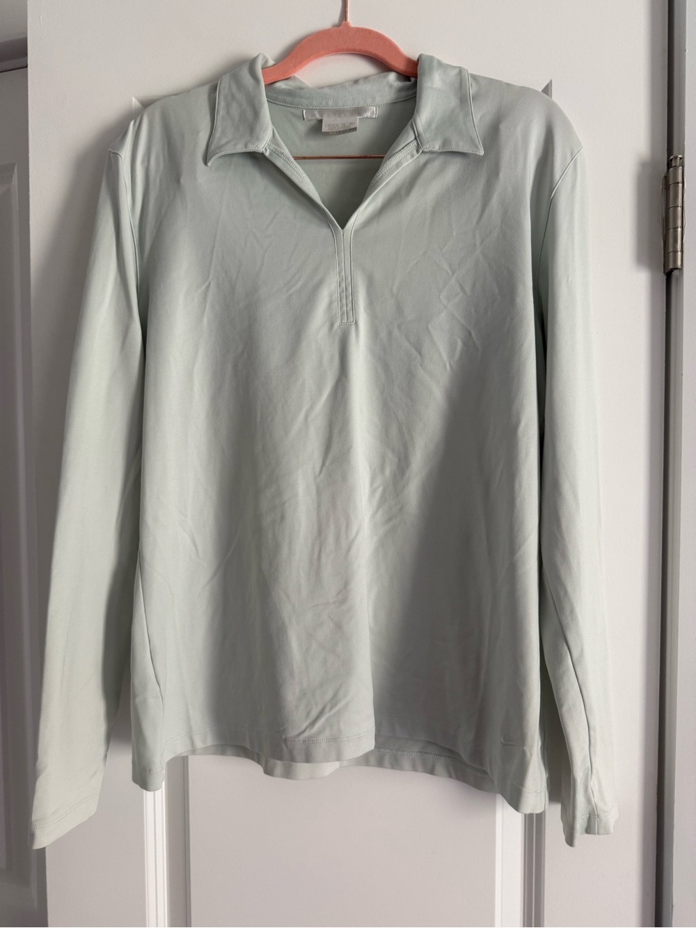 Nike Womens Long-Sleeve Polo in Light Mint